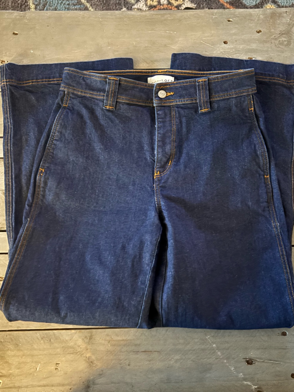 LOFT Men's Straight Dark Blue Denim Jeans
